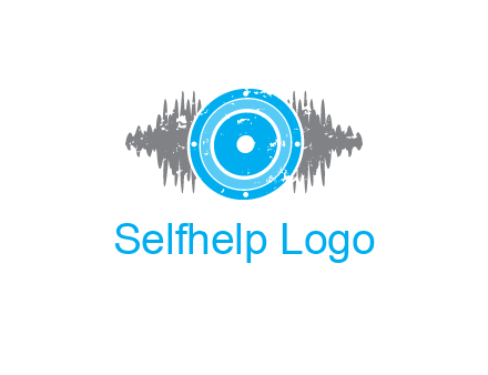 sound waves behind speaker logo