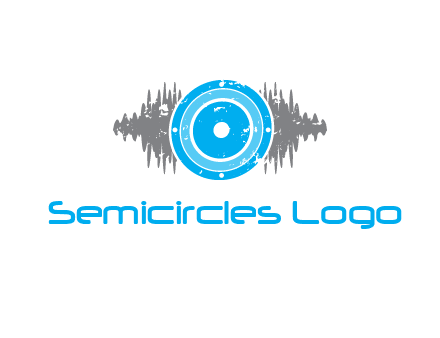 sound waves behind speaker logo