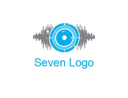 sound waves behind speaker logo