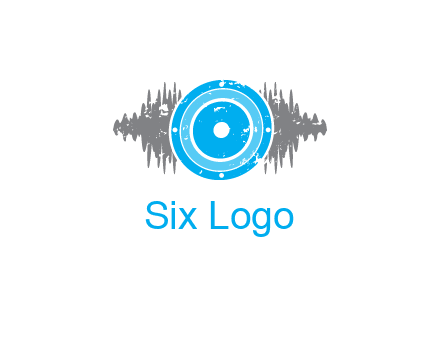 sound waves behind speaker logo