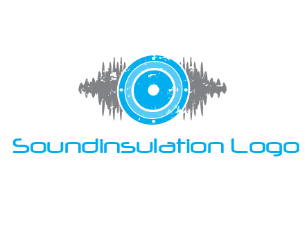 sound waves behind speaker logo