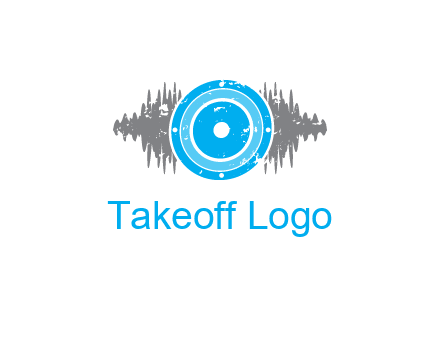 sound waves behind speaker logo