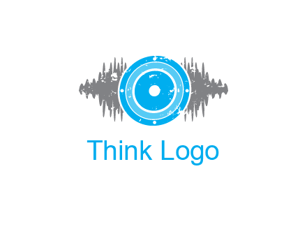 sound waves behind speaker logo