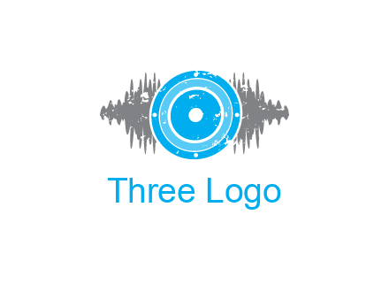 sound waves behind speaker logo