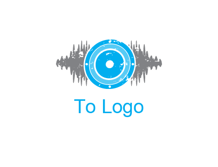 sound waves behind speaker logo