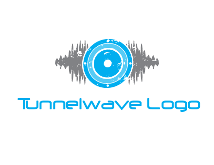 sound waves behind speaker logo
