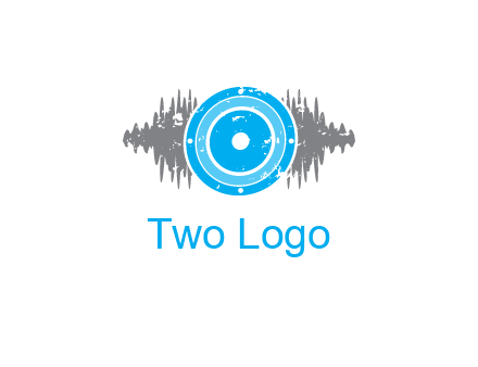 sound waves behind speaker logo