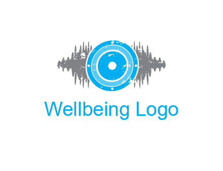 sound waves behind speaker logo