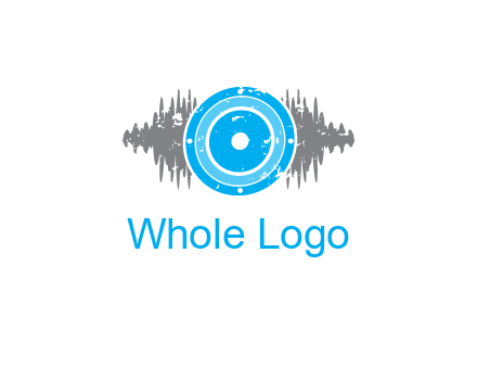 sound waves behind speaker logo