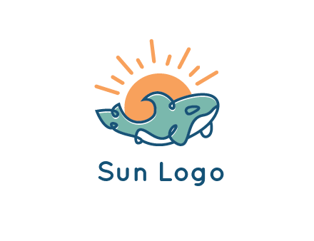 whale in front of sun icon