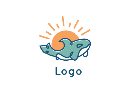 whale in front of sun icon