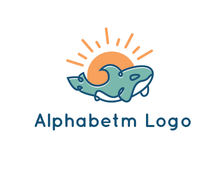 whale in front of sun icon