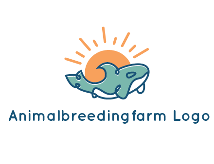 whale in front of sun icon