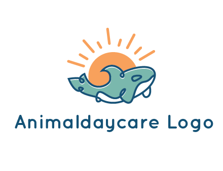 whale in front of sun icon