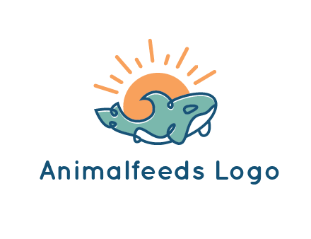 whale in front of sun icon