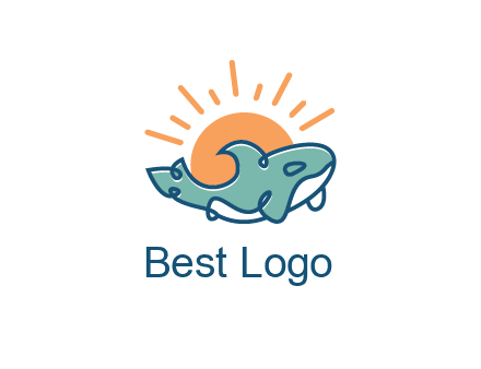 whale in front of sun icon
