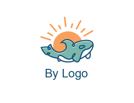 whale in front of sun icon