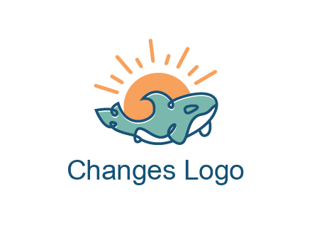 whale in front of sun icon
