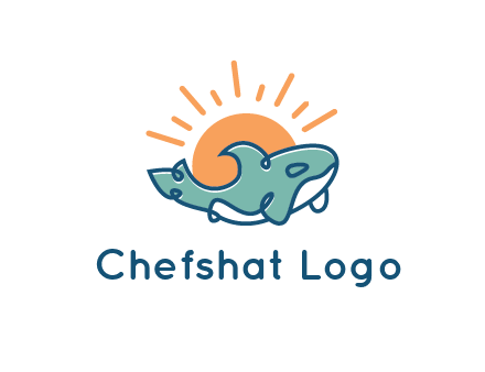 whale in front of sun icon