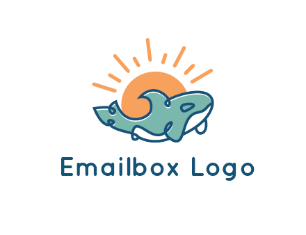 whale in front of sun icon