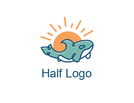 whale in front of sun icon