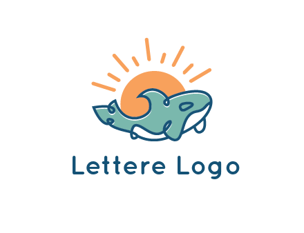 whale in front of sun icon