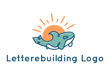 whale in front of sun icon