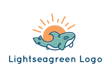 whale in front of sun icon