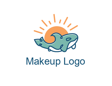 whale in front of sun icon