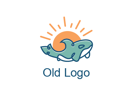whale in front of sun icon