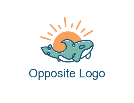 whale in front of sun icon