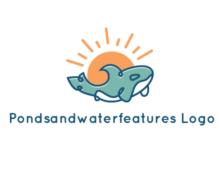 whale in front of sun icon