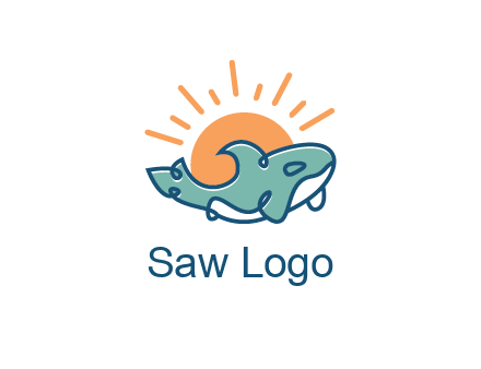 whale in front of sun icon