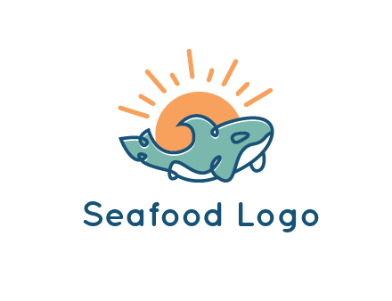 whale in front of sun icon