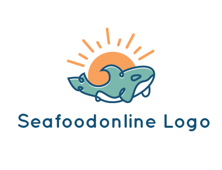 whale in front of sun icon