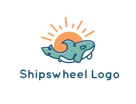 whale in front of sun icon