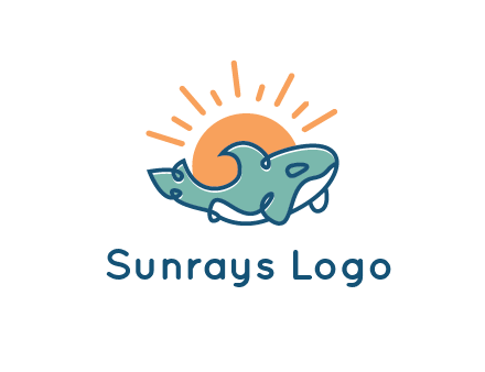 whale in front of sun icon