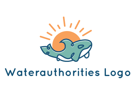 whale in front of sun icon