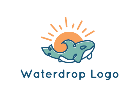 whale in front of sun icon