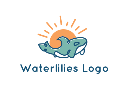 whale in front of sun icon