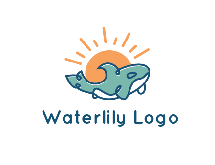 whale in front of sun icon