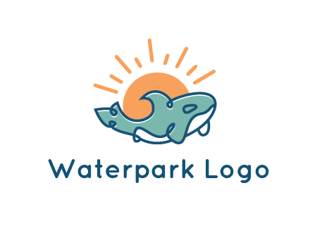 whale in front of sun icon