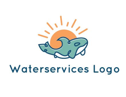 whale in front of sun icon