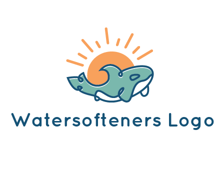 whale in front of sun icon