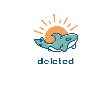 whale in front of sun icon