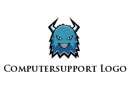 logo with a horned monster character