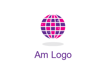 disco ball in the air with shining stars logo