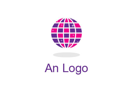 disco ball in the air with shining stars logo