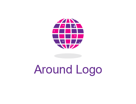 disco ball in the air with shining stars logo