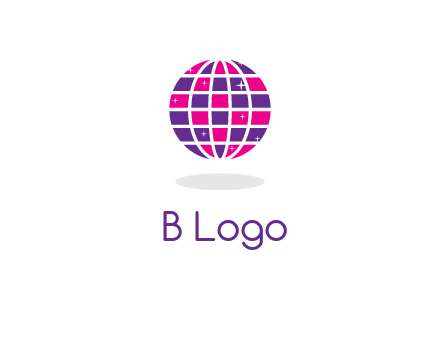 disco ball in the air with shining stars logo